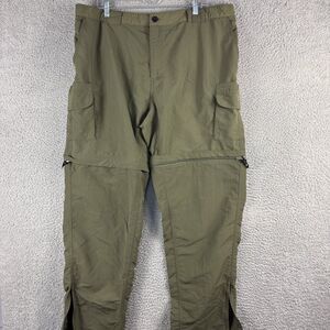 Magellan Convertible Pants Mens 2XL Green Outdoor Fishing Water Repel Hike 40x31